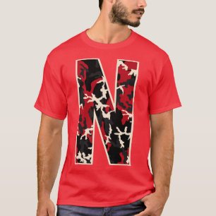 Initial Capital Letter N Camo Alphabet Gift Women  T-Shirt