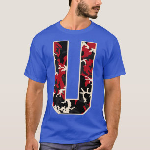 Initial Capital Letter U Camo Alphabet Gift Women T-Shirt