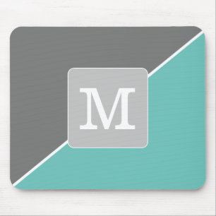 Initial Colour matching for minimalism Blue Grey Mouse Mat