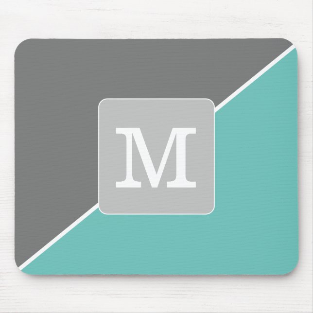 Initial Colour matching for minimalism Blue Grey Mouse Mat (Front)