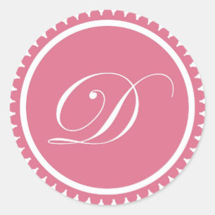 Initial D princess pink monogram seal party favour