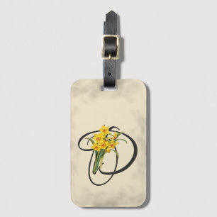 Initial D, Vintage Daffodils Luggage Tag
