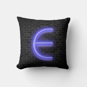 Initial E In Neon Marquee On Brick Cushion