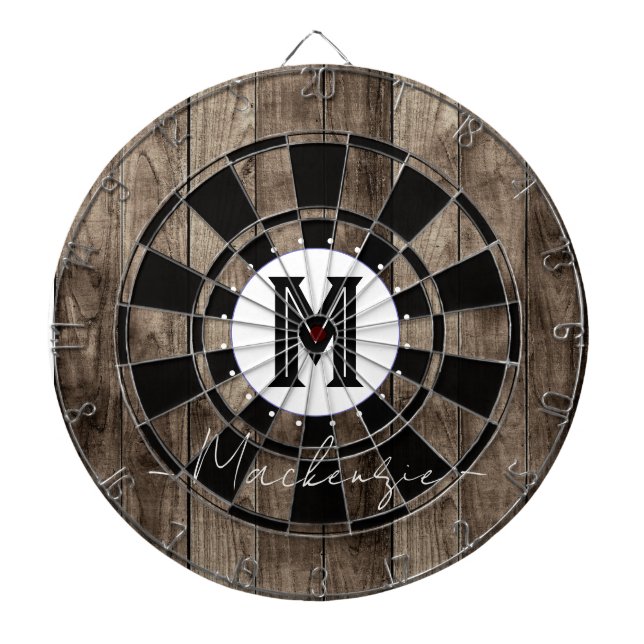 Initial Family Name Monogram Dart Board (Front)