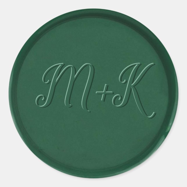 Initial Forest Green Wax Seal Sticker (Front)