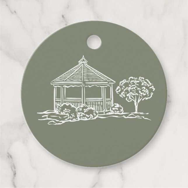 Initial Gazebo Wedding Favour Tag (Front)