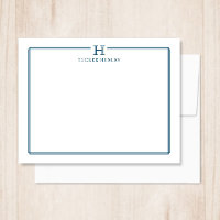 Initial Gift for Men Office Stationery Navy Blue