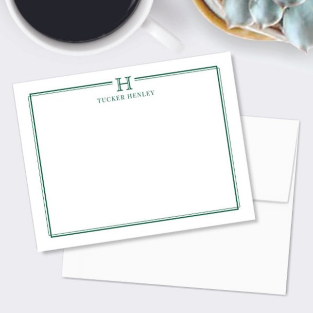 Initial Gift Men's Office Stationery Hunter Green Card (Creator Uploaded)