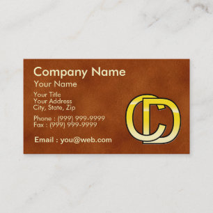 initial gold C and D on leather bottom Business Card