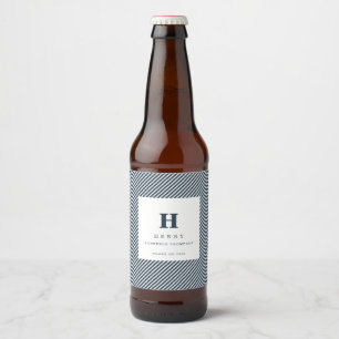 INITIAL GRADUATION PARTY blue Beer Bottle Label