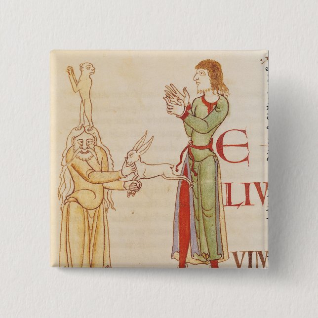 Initial 'H' in the form of two conjurors 15 Cm Square Badge (Front)