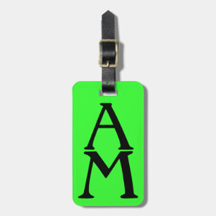 Initial Impression Green Luggage Tag