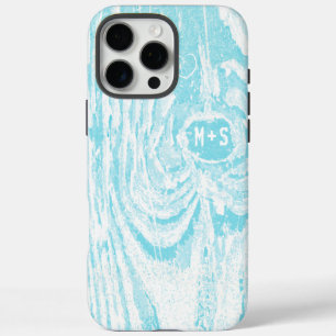 Initial In Tree Wood Look aqua iPhone 5 iPhone 16 Pro Max Case