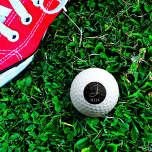 Initial J monogram watercolor flower teacher Golf Balls