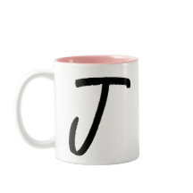 Initial J & Personalised Name Coffee Mug