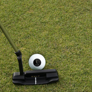 Initial K monogram red floral grandmom black Golf Balls