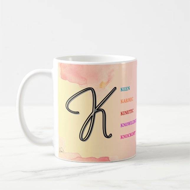 Initial "K" Mug (11oz) (Left)