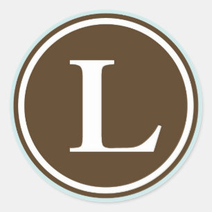 Initial L monogram circle letter seal party favour