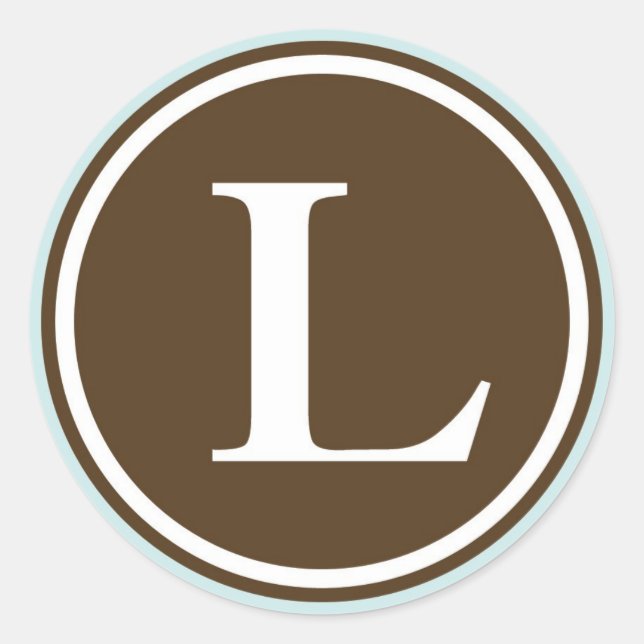Initial L monogram circle letter seal party favour (Front)