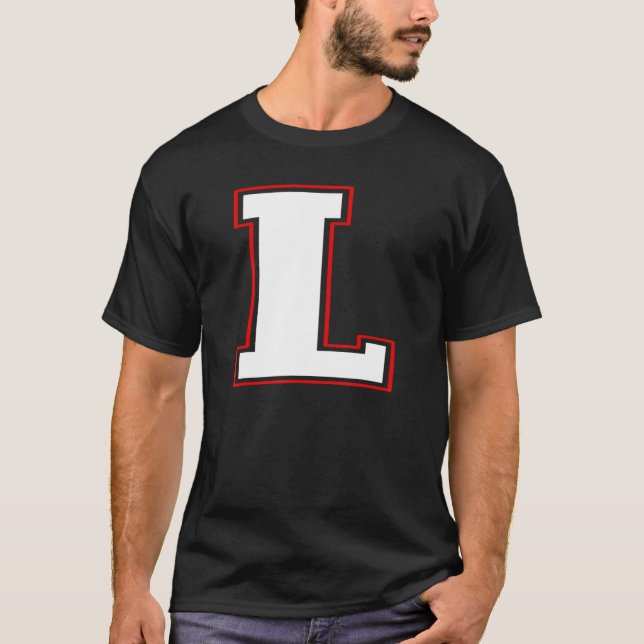 Initial L Monogram L Letter L Capital Alphabet T-Shirt (Front)