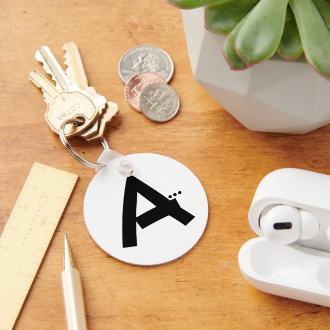 Initial letter A Monogram Modern Keychain (Desk)