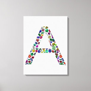 Initial Letter A, Monogram Modern Stylish Trendy Canvas Print