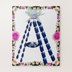 Initial Letter A, Monogram Modern Stylish Trendy Jigsaw Puzzle