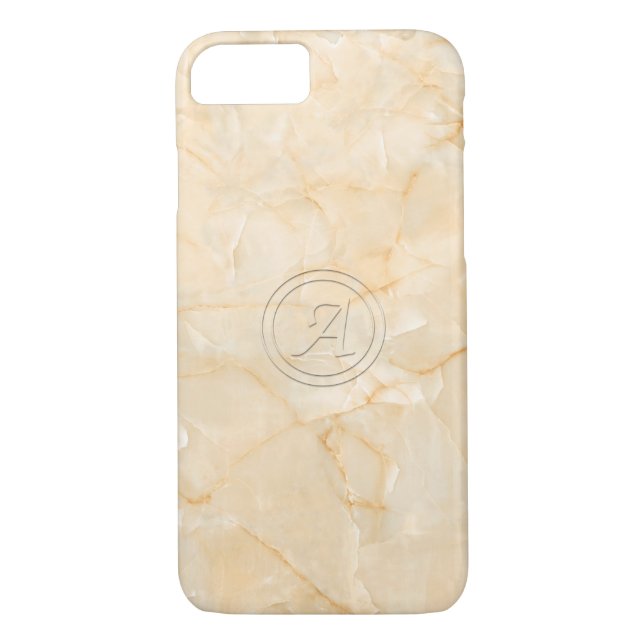 Initial Letter A With Marble Print Effect Case-Mate iPhone Case (Back)