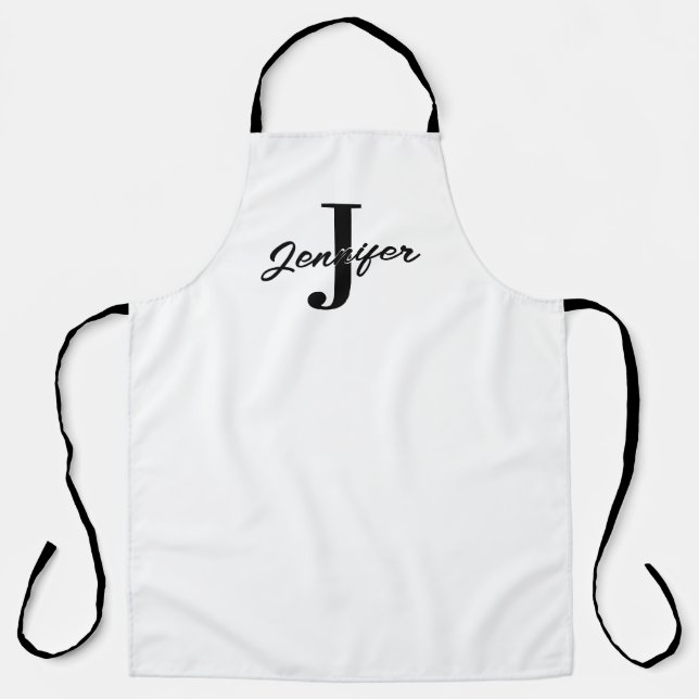 Initial Letter and Name Custom Apron (Front)