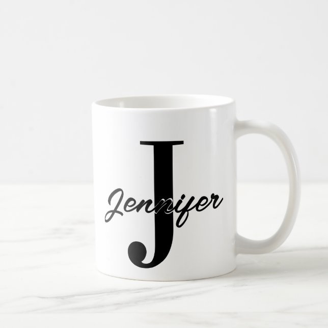 Initial Letter and Name Custom Coffee Mug (Right)