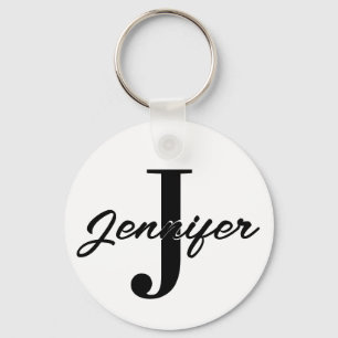 Initial Letter and Name Custom Key Ring