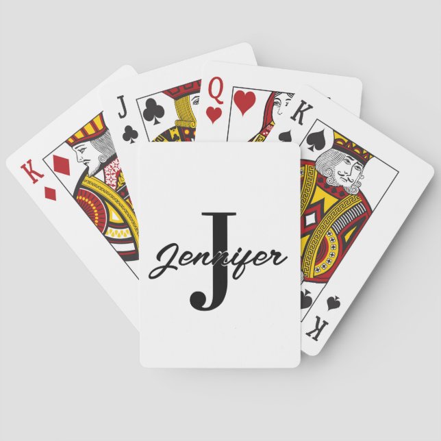 Initial Letter and Name Custom Playing Cards (Back)