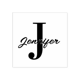 Initial Letter and Name Custom Rubber Stamp