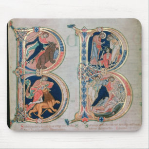 Initial letter 'B' Beatus vir - Blessed is the Mouse Mat