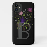 Initial Letter B Plus Floral Design