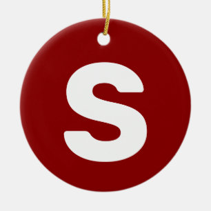 Initial Letter   Brick Red Simple Elegant Ceramic Tree Decoration