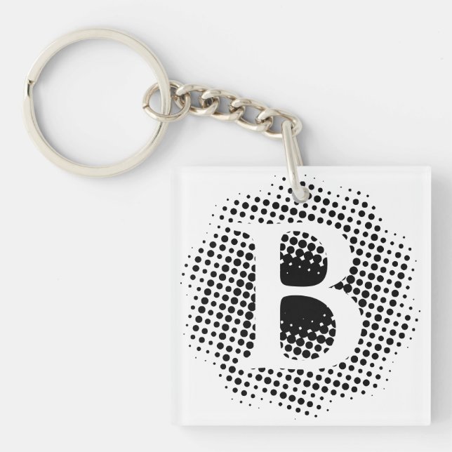 Initial Letter Custom Key Ring (Front)