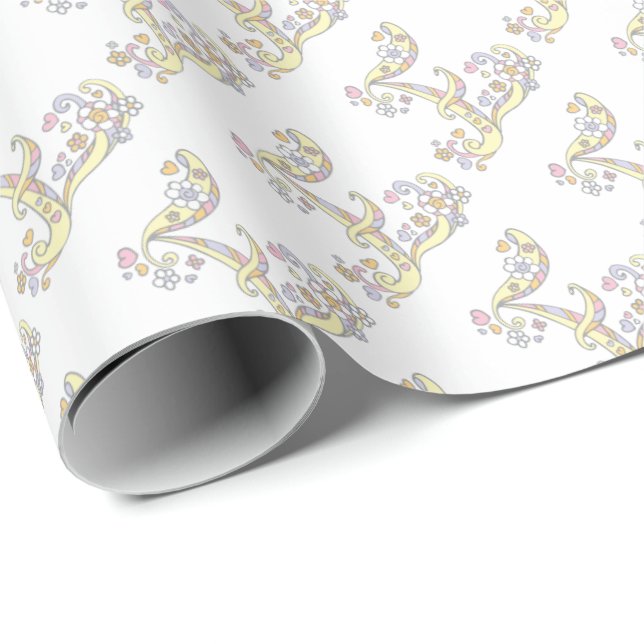 Initial letter E monogram personalised wrap Wrapping Paper (Roll Corner)