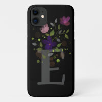 Initial Letter E Plus Floral Design