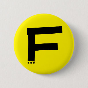 Initial Letter F Monogram Modern Button