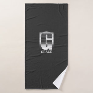 INITIAL LETTER G - ALPHABET NAME G BATH TOWEL
