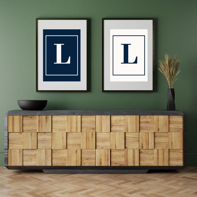 Initial Letter | Grey Monogram Modern Stylis Poster (Creator Uploaded)