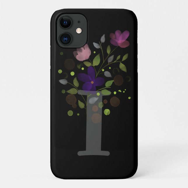 Initial Letter I Plus Floral Design Case-Mate iPhone Case (Back)
