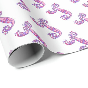 Initial letter J monogram personalised wrap Wrapping Paper