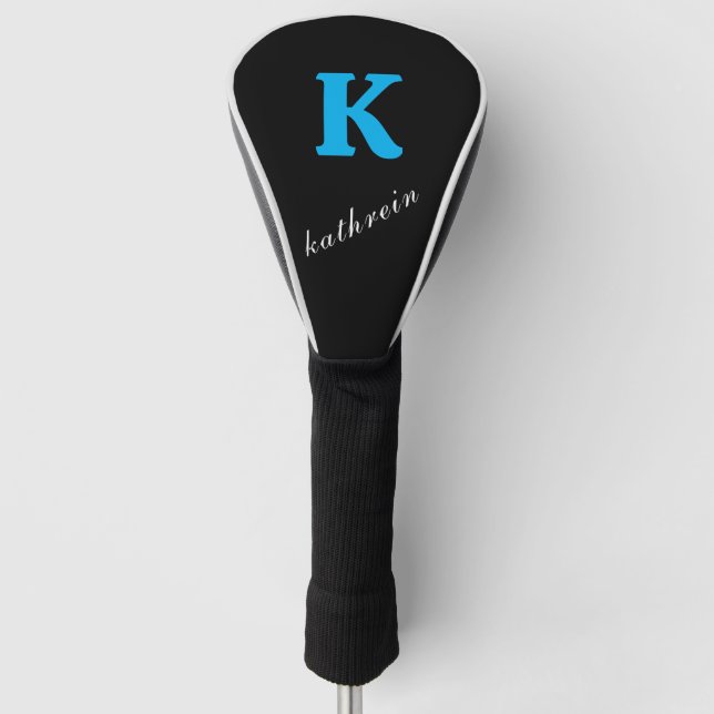  Initial Letter K Simple Monogram Modern Style Golf Head Cover (Front)