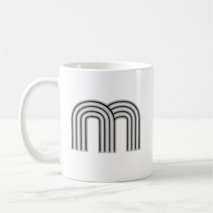 Initial Letter Monogram Black White Modern Stylish Coffee Mug