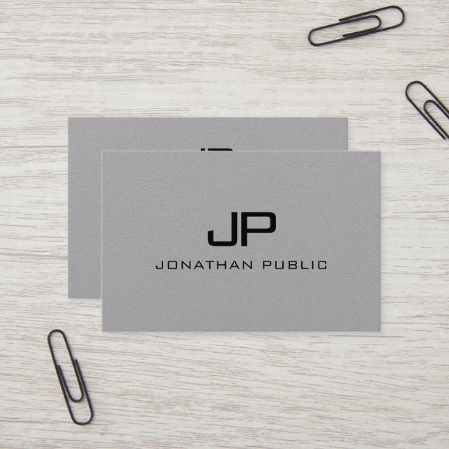 Initial Letter Monogram Elegant Modern Template Business Card (Front/Back In Situ)
