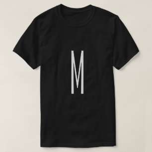 Initial Letter Monogram Modern Style Black & White T-Shirt