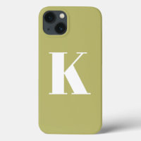 Initial Letter  Monogram Modern Style Olive Green
