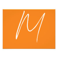 Initial Letter Monogram Modern Style Orange White